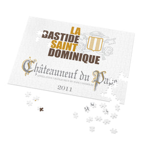 Winery Themed Jigsaw Puzzles - La Bastide St Dominique Chateauneuf du Pape Label Print on 252 or 500 Pieces Puzzle - Made in America