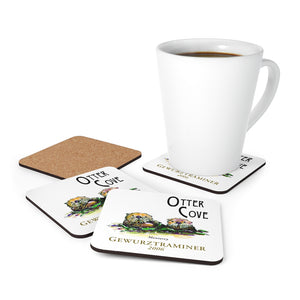 Wine Label Themed Gifts - Otter Cove Gewurztraminer 2006 Label on Corkwood Coaster Set of 4