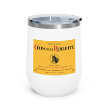 Load image into Gallery viewer, Wine Themed Drinkware - Clos de la Roilette Label on 12oz Insulated Wine Tumbler