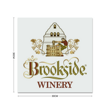 Load image into Gallery viewer, Wine Label Themed Wall Decor - Brookside Winery Label Print on Metal Plate 12&quot; x 12&quot; Made in the USA