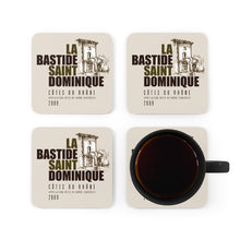 Load image into Gallery viewer, Wine Label Themed Gifts - La Bastide Saint Dominique Winery Cotes du Rhone Wine bottle Label Back Corkwood Coaster Set of 4