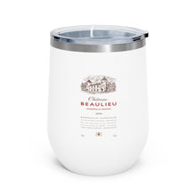 Load image into Gallery viewer, Wine Themed Drinkware - Chateau Beaulieu Label 12oz Insulated Wine Tumbler