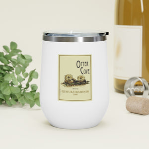 Wine Themed Drinkware - Otter Cove Wine Label on 12oz Insulated Wine Tumbler
