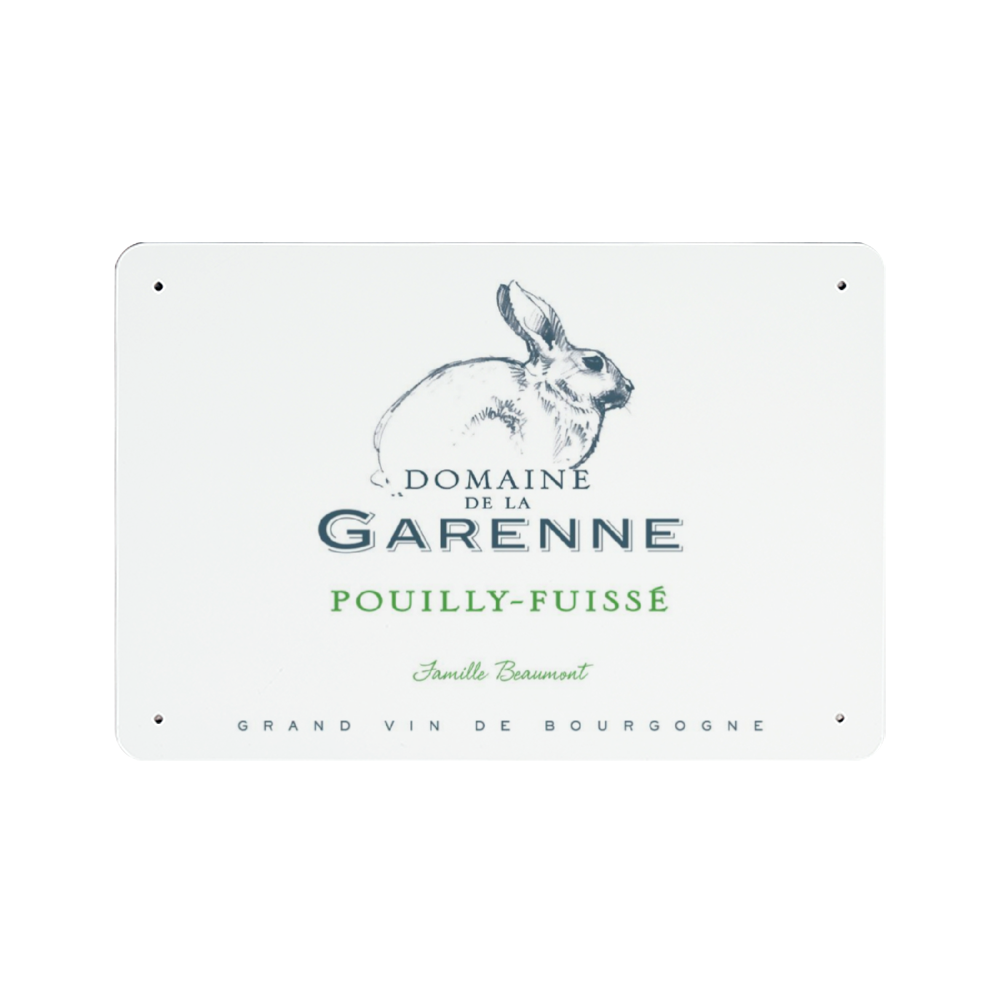 Wine Label Themed Decor - Domaine de la Garenne Wine Label Print on Metal Plate 8