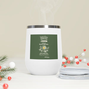 Insulated Drinkware - Moulin Saint Michel Olive Oil Label on 12oz Insulated Wine Tumbler.