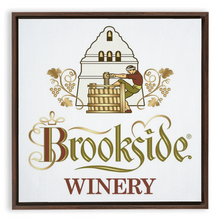 Load image into Gallery viewer, Wine Label Themed Artwork - Brookside Winery Label Framed Stretched Canvas