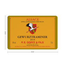 Load image into Gallery viewer, Wine Label Themed Decor - P.E. Dopff Gewurztraminer Wine Label Print on Metal Plate 8&quot; x 12&quot; Made in the USA