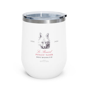 Wine Themed Drinkware - Le Renard Pinot Noir Label on 12oz Insulated Wine Tumbler