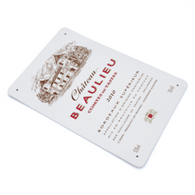 Load image into Gallery viewer, Wine Label Themed Wall Decor - Chateau Beaulieu Label Print on Metal Plate 8&quot; x 12&quot; Made in the USA