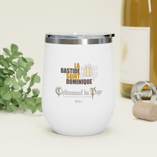 Load image into Gallery viewer, Winery Themed Drinkware - La Bastide St Dominique Chateauneuf du Pape Wine Label on 12oz Insulated Wine Tumbler