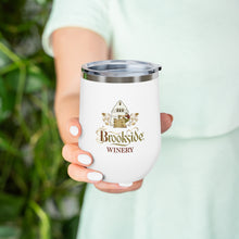 Load image into Gallery viewer, Wine Themed Drinkware - Brookside Winery Label on 12oz Insulated Wine Tumbler