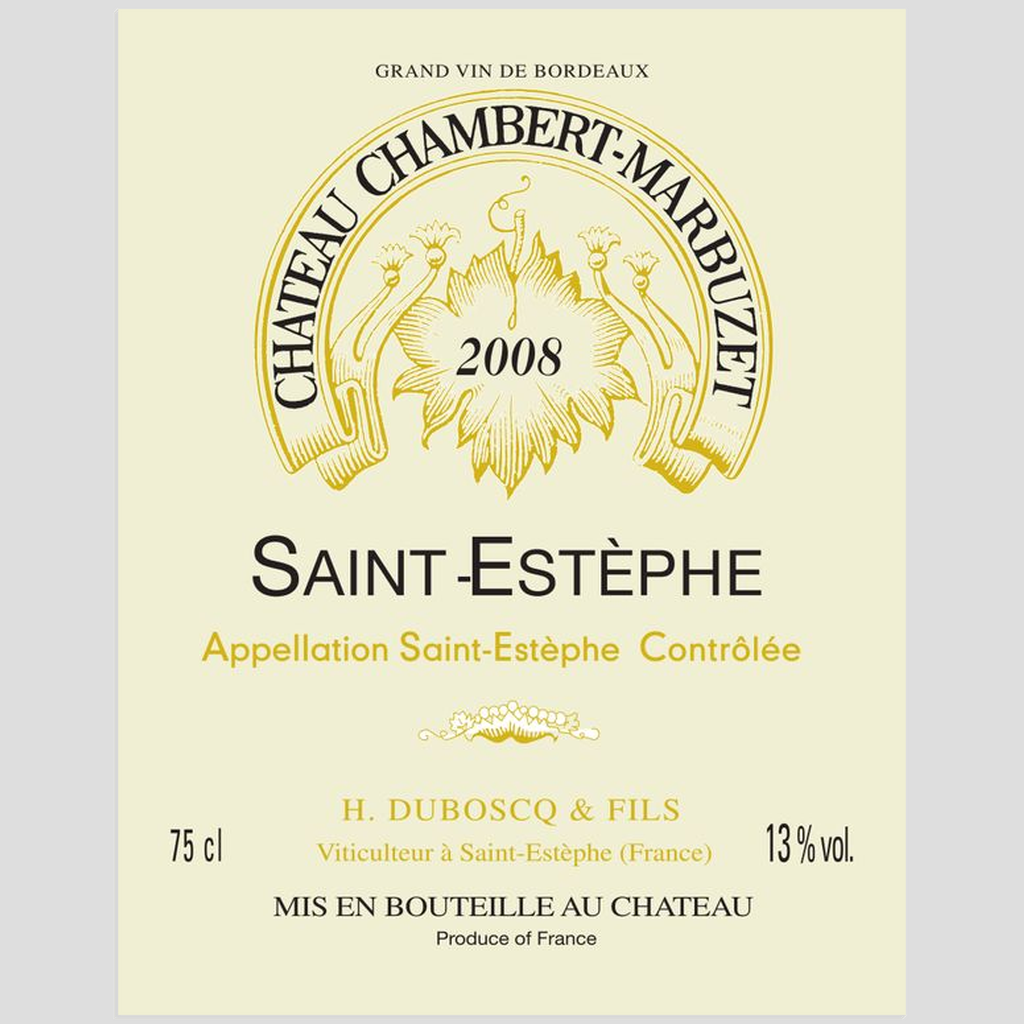 Wine Label Artwork - Chateau Chambert-Marbuzet Label Acrylic Print