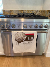 Load image into Gallery viewer, Airlie Pinot Noir Flour Sack Towel on stove