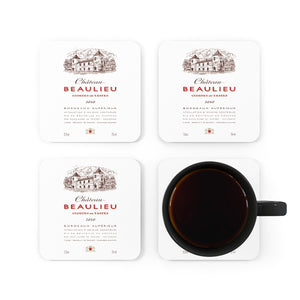 Wine Label Themed Gifts - Chateau Beaulieu Wine Label Coasters - Set of 4 Coasters