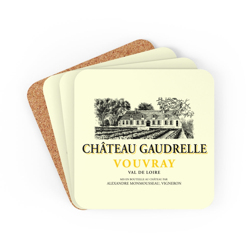 Wine Label Themed Gifts - Chateau Gaudrelle Label Winery Coasters - Set of 4