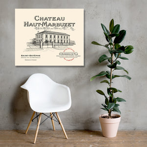 Wine Label Themed Artwork and Gifts - Chateau Haut-Marbuzet Wine Label Acrylic Print Ready To Hang
