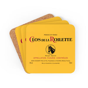 Wine Label Themed Gifts - Clos de la Roilette Winery Coasters - Set of 4