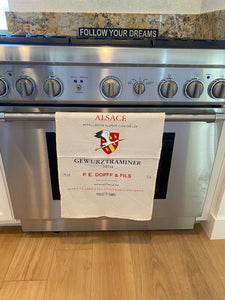 Alsace Gewurztraminer Flour Sack Towel on stove
