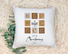 Load image into Gallery viewer, Indoor Outdoor Pillows Dopff au Moulin Wine Label Print on rug