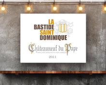 Load image into Gallery viewer, Wine Club Gifts - La Bastide Chateauneuf Du Pape Wine Label Printed on Eco-Friendly Recycled Aluminum