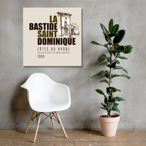 Wine Label Themed Wall Decor - La Bastide Saint Dominique Winery Cotes du Rhone Label Acrylic Print Ready To Hang