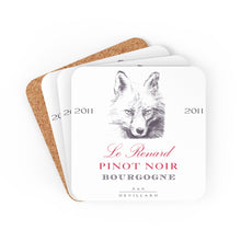 Load image into Gallery viewer, Wine Label Themed Gifts -Le Renard Pinot Noir Label Winery Coasters - Set of 4