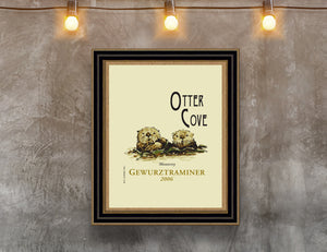 Wine Label Themed Art Print  on Archival Paper - Otter Cove Fine Art Prints