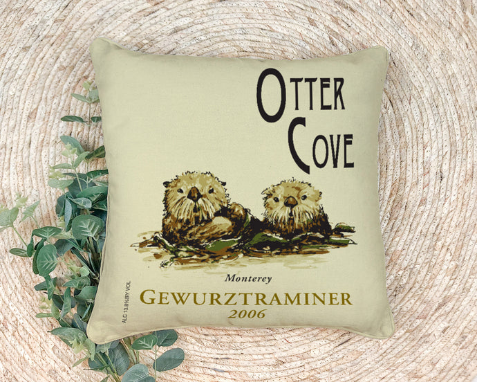 Indoor Outdoor Pillows Otter Cove Gewurztraminer Wine Label Print