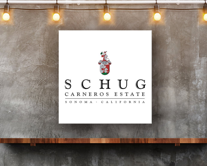 Winery Gifts - Wine Themed Wall Decor - Schug Carneros Estate Wine Label Printed on Eco-Friendly Recycled Aluminum