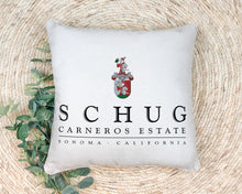 Load image into Gallery viewer, Indoor Outdoor Pillows Schug Carneros Estate Label Print