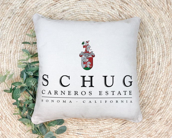 Indoor Outdoor Pillows Schug Carneros Estate Label Print