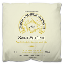 Load image into Gallery viewer, Indoor Outdoor Pillows Chateau Chambert-Marbuzet Wine Label Print