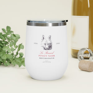Wine Themed Drinkware - Le Renard Pinot Noir Label on 12oz Insulated Wine Tumbler