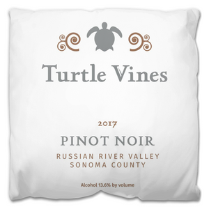 Indoor Outdoor Pillows Turtle Vines Pinot Noir Wine Label Print