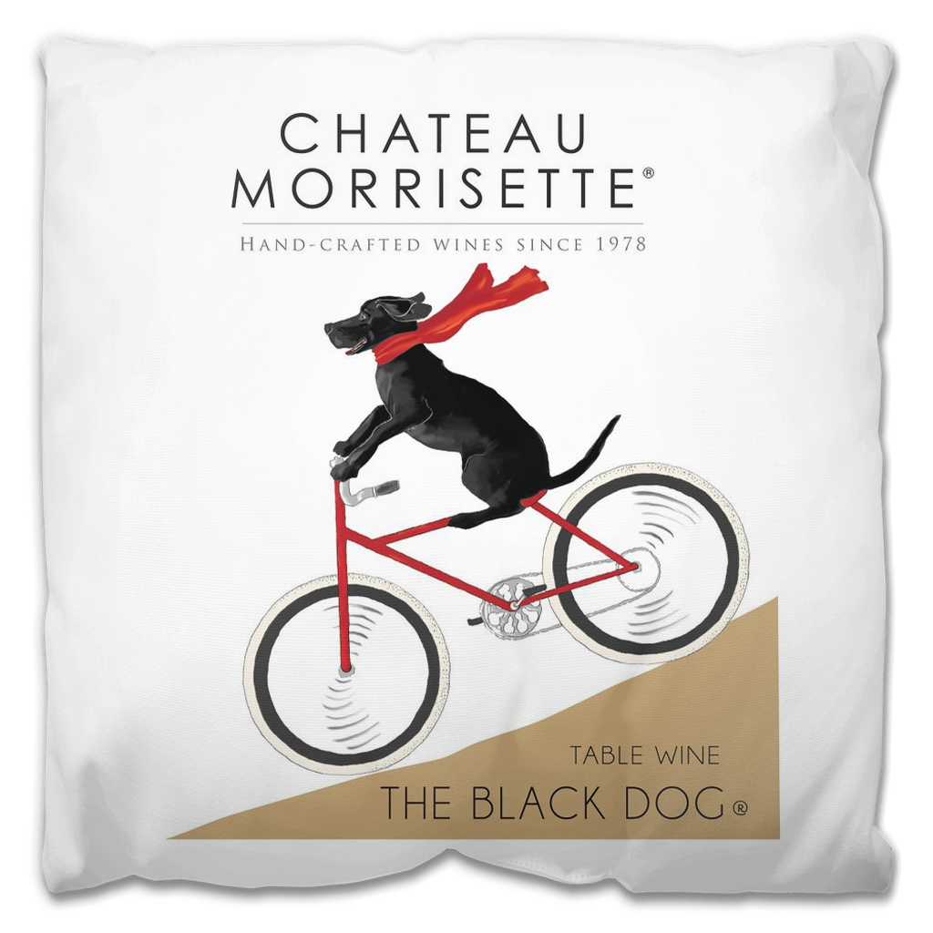 Indoor Outdoor Pillows Chateau Morrisette The black Dog Wine Label Print