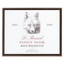 Load image into Gallery viewer, Wine Label Themed Artwork - Le Renard Pinot Noir Wine Label Print on Canvas in a Floating Frame