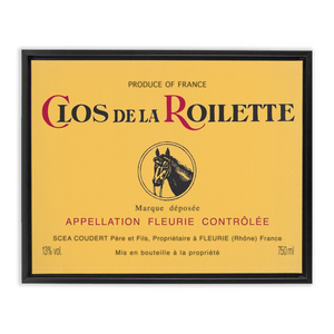 Wine Label Themed Artwork - Clos de la Roilette Wine Label Framed Stretched Canvas