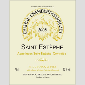 Wine Label Themed Art Print  on Archival Paper - Chateau Chambert-Marbuzet Label Fine Art Prints
