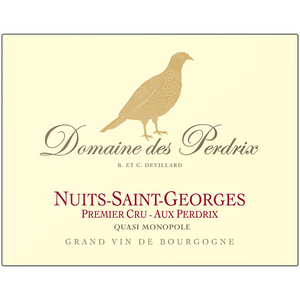Partridge Themed Artwork - Domaine Des Perdrix Wine Label Printed on Rectangular Eco-Friendly Recycled Aluminum