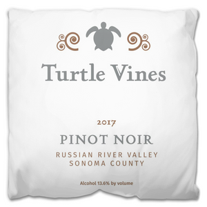 Indoor Outdoor Pillows Turtle Vines Pinot Noir Wine Label Print