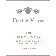 Load image into Gallery viewer, Turtle Vines Wine Label printed on recycled aluminum 6 sizes available