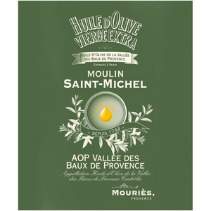 Kitchen Decor and Gifts - Moulin St Michel Olive Oil Label Printed on Rectangular Eco-Friendly Recycled Aluminum