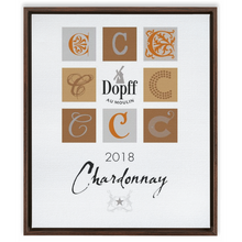 Load image into Gallery viewer, Wine Themed Artwork - Chardonnay D&#39;Alsace - Dopff au Moulin Label Floating Frame Canvas