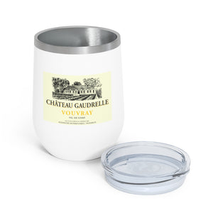Wine Label Themed Drinkware - Chateau Gaudrelle Label on 12oz Insulated Wine Tumbler