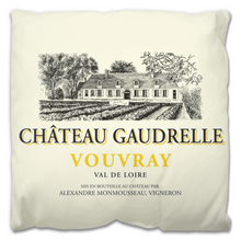 Load image into Gallery viewer, Indoor Outdoor Pillows Chateau Gaudrelle Wine Label Print