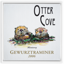 Load image into Gallery viewer, Wine Label Themed Artwork - Otter Cove Gewurztraminer 2006 Label Square Floating Frame