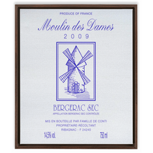 Load image into Gallery viewer, Wine Label Themed Artwork - Moulin des Dames Label Framed Stretched Canvas