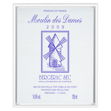 Load image into Gallery viewer, Wine Label Themed Artwork - Moulin des Dames Label Print on Canvas in a Floating Frame
