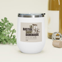 Load image into Gallery viewer, Wine Label Themed Drinkware - La Bastide Saint Dominique Winery Cotes du Rhone Wine Label on 12oz Insulated Wine Tumbler