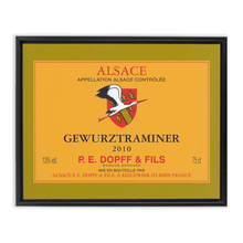Load image into Gallery viewer, Wine Label Themed Artwork - P.E. Dopff Gewurztraminer Wine Label Framed Stretched Canvas